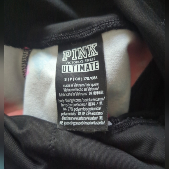 PINK Victoria's Secret Floral Leggings - Black, Pink, Orange, Blue - Picture 4 of 8